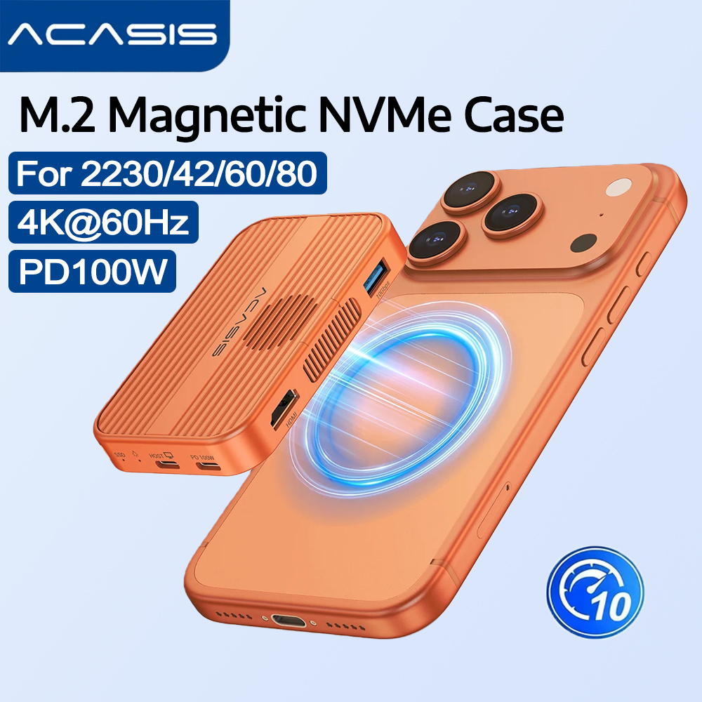 Portable Ssd Enclosure - Acasis 10Gbps Magnetic M.2 NVMe SSD