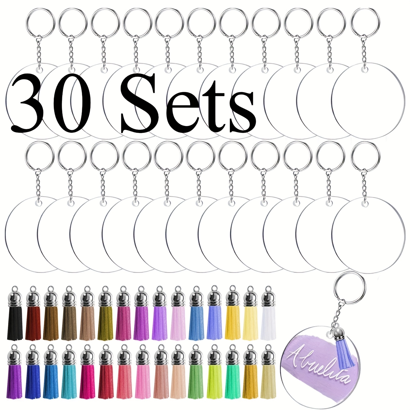 Nail Tech Accessories - 30Sets DIY Classics Fashion Tassel Keychain