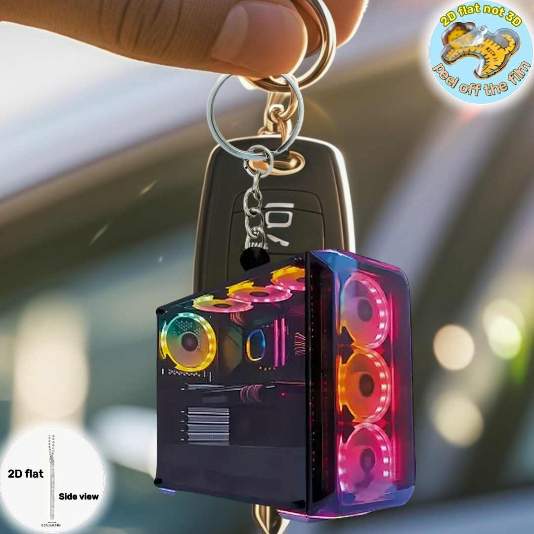 Tech Girl Accessories - RGB Computer Host Pendant Keychain Tech