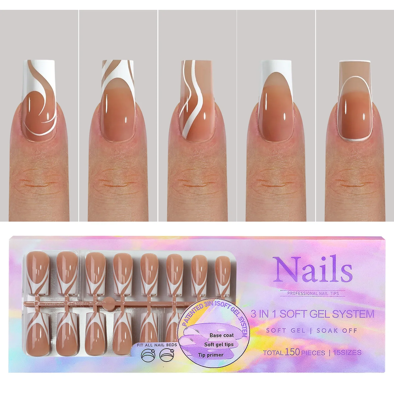150Pcs/Set French Ballet Press - Nail Tech Accessories reseña y precio