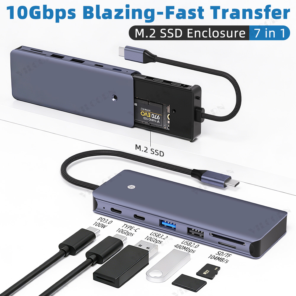 7in1 USB C Hub For MacBook Pro - Portable Ssd Enclosure reseña y precio