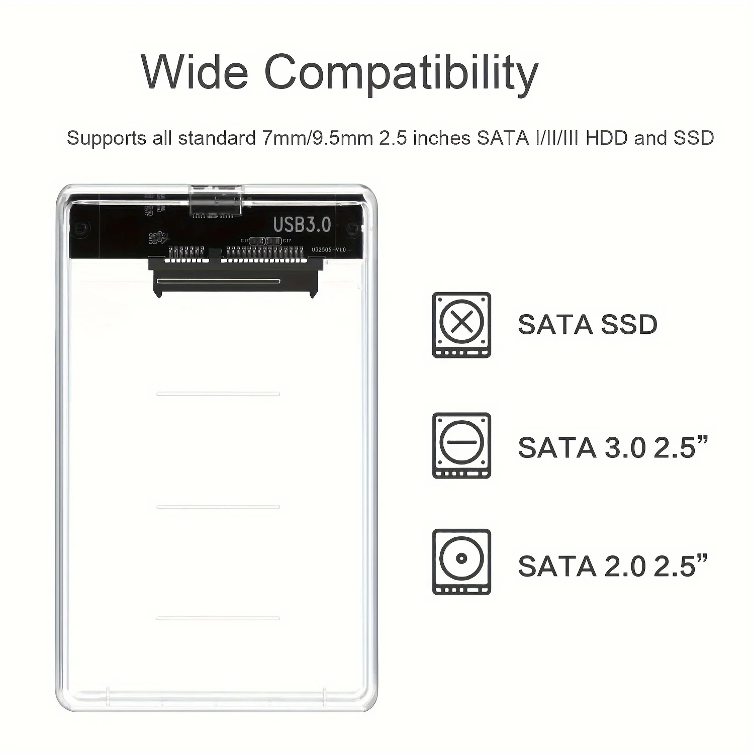 Transparent HDD Case HDD Enclo - Portable Ssd Enclosure reseña y precio